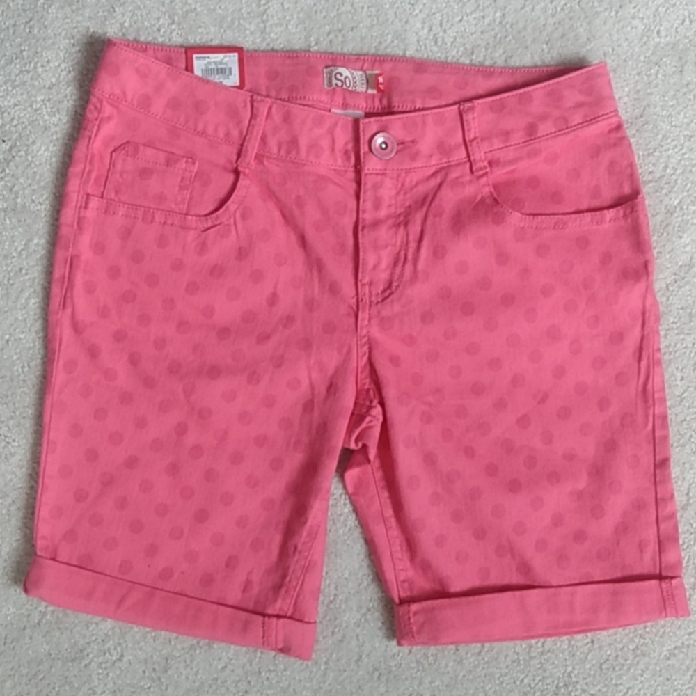 SO Girls Pink Polka dots Bermuda Short